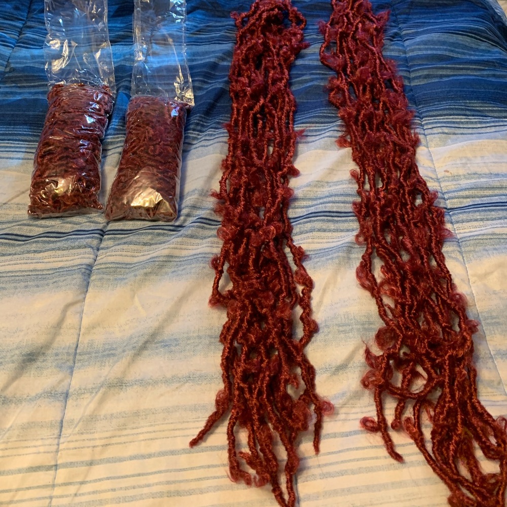 36” crochet red butterfly locs